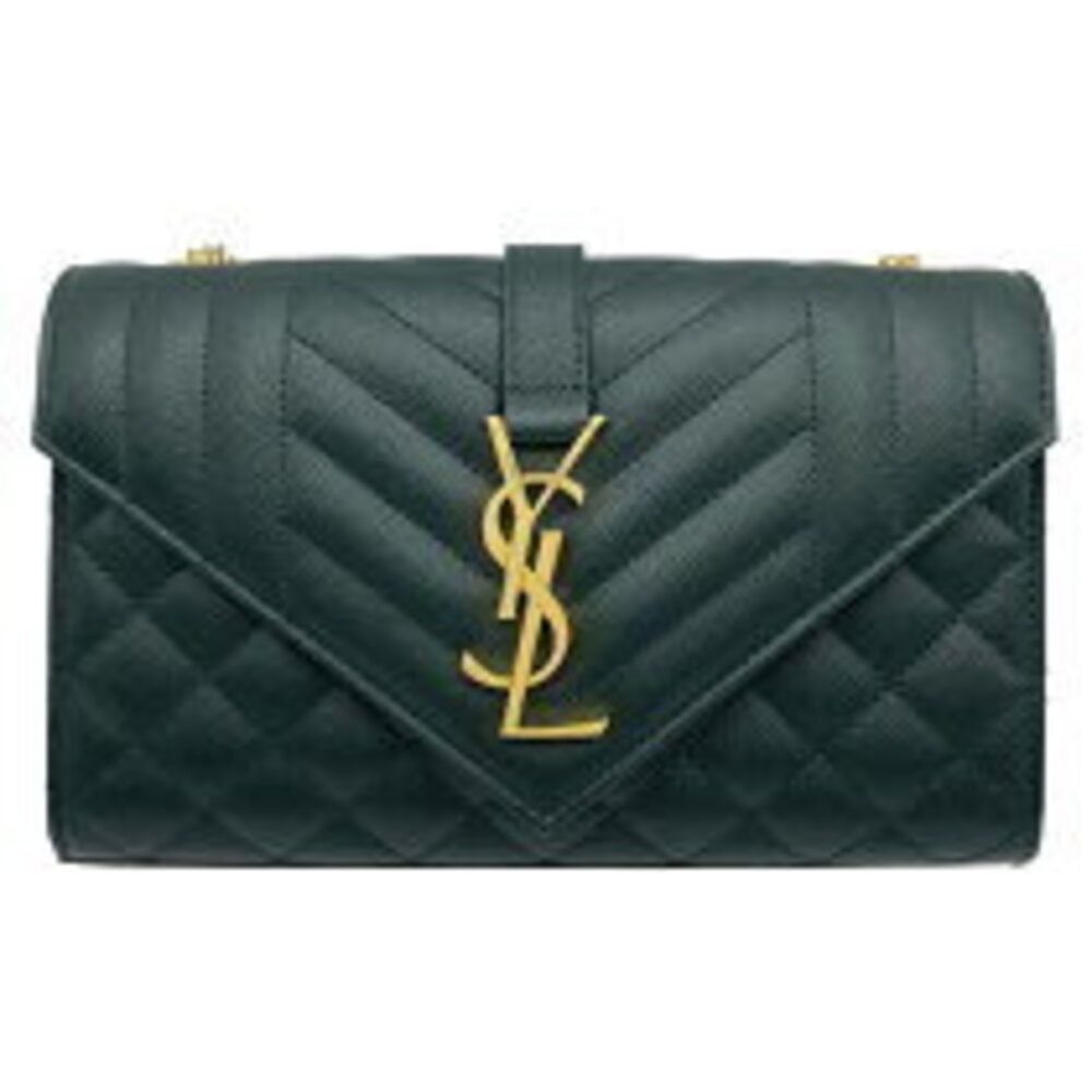 Saint Laurent Cassandra Chain Shoulder Bag Green Hardware Caviar - Picture 2 of 11